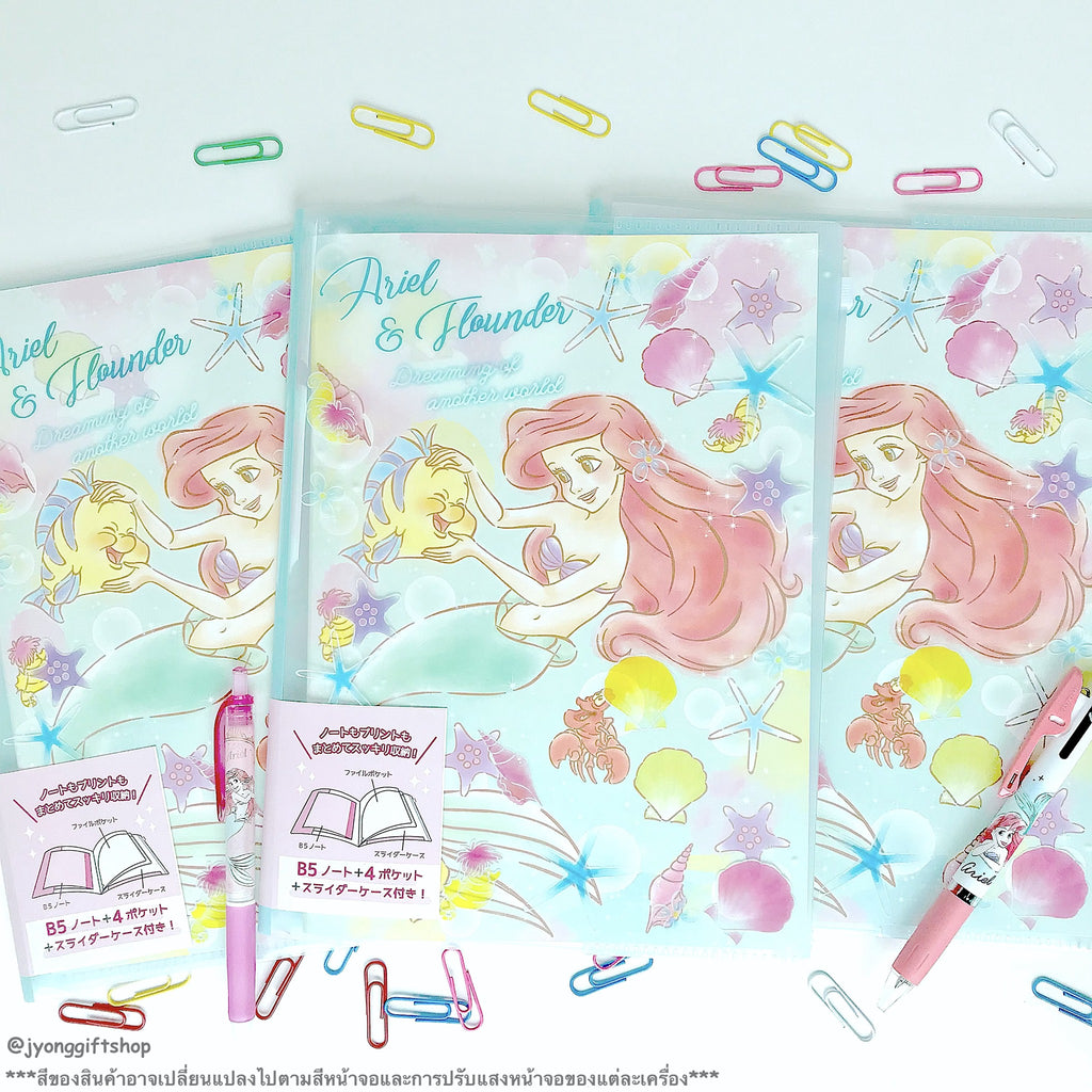 สมุดโน๊ต+แฟ้ม 4 ช่อง Ariel B5 พร้อมซองใส่ของ